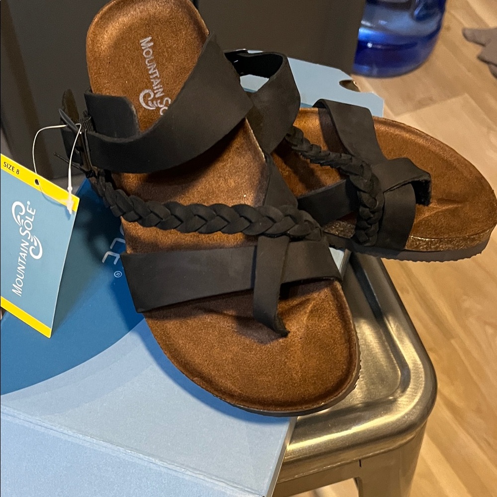 Mountain Sole Women's Black Braided Sandals